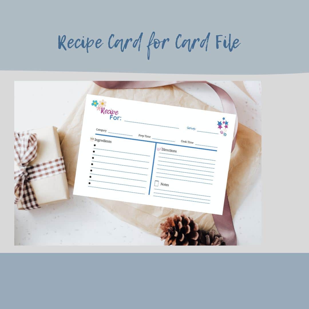 a picture of a smaller sized recipe card perfect for a card file