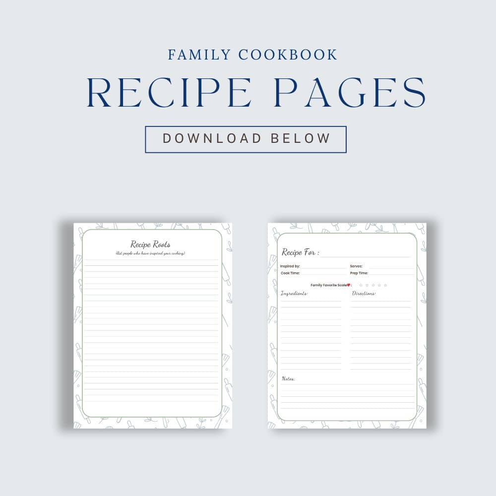 a picture of the two downloadable recipe pages