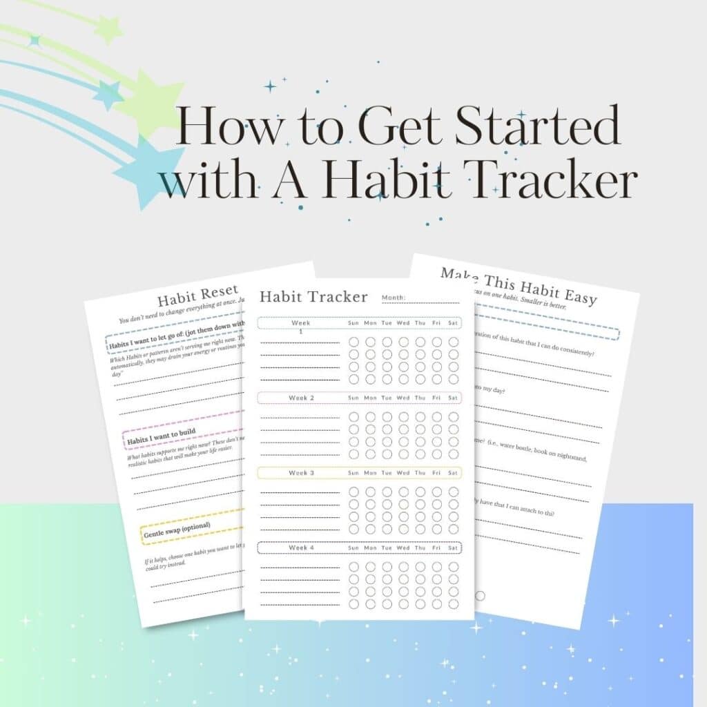 a mock up of the habit tracker starter pack